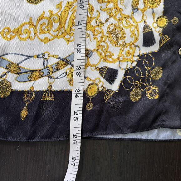 Zara Shirt Womens Small Baroque Chain Print Top Long Sleeve Button Up Vogue Chic - Picture 13 of 14